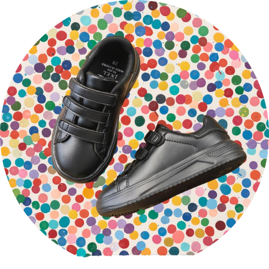 Unisex Black Leather Oxford Sneakers Dress Shoes for Kids