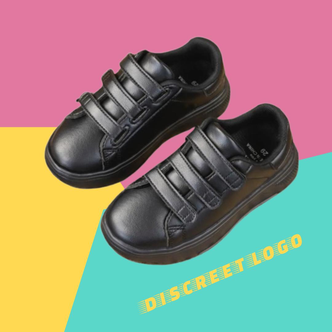 Unisex Black Leather Oxford Sneakers Dress Shoes for Kids