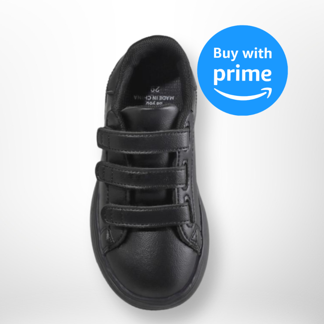 Unisex Black Leather Oxford Sneakers Dress Shoes for Kids